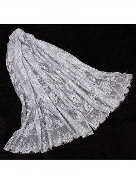 Leaves Cut-Out Lace Design Scarf 